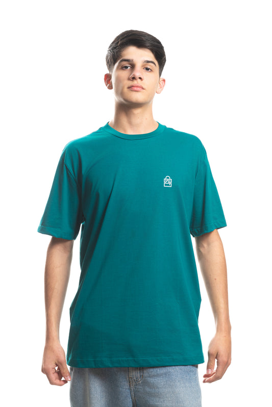 T-Shirt Verde Turquesa Oversized LKS Company Logo
