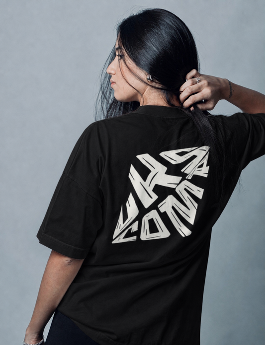 T-Shirt Preta Oversized LKS Company Diamond