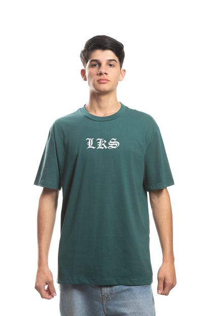T-Shirt Verde Militar Oversized LKS Company Old School