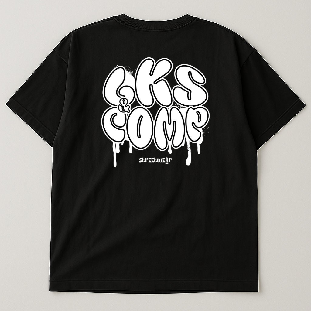 T-Shirt Preta Oversized LKS Company Graffiti