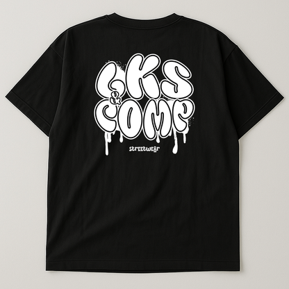 T-Shirt Preta Oversized LKS Company Graffiti
