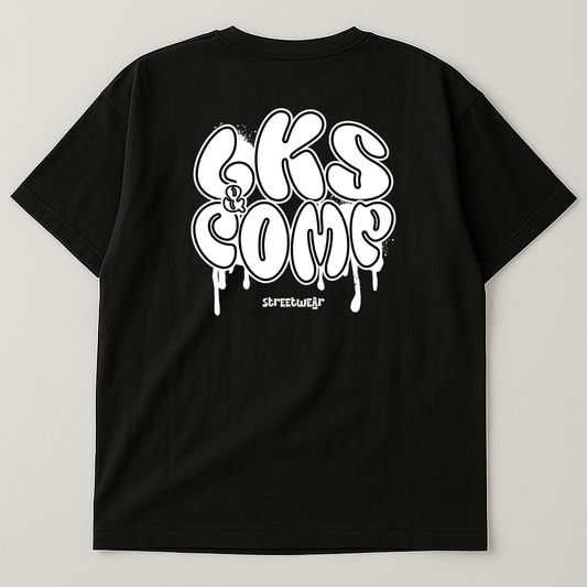 T-Shirt Preta Oversized LKS Company Graffiti